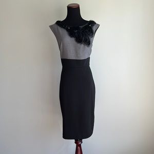 Suzi Chin for Maggy Boutique - Black and Gray Sleeveless Sheath